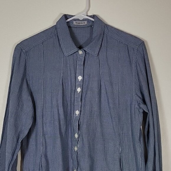 Toad & Co Mixologist Tunic Dress Size S Pockets Organic Cotton Long Sleeve Blue - Picture 2 of 11
